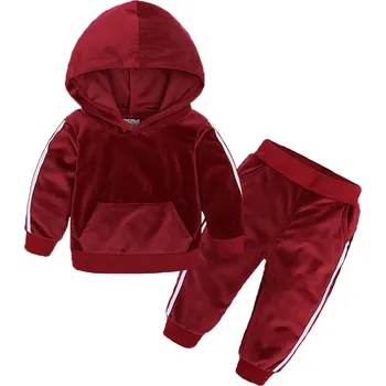 Dětská semišová tepláková souprava Věk: 5T, Motiv: 4 červená