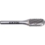 Fréza karbidová, válcová s kulovým čelem, pr.12x25mm/stopka 6mm,sek střední (double-cut) EXTOL INDUSTRIAL 8703725