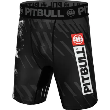 PitBull West Coast - pánské kompresní šortky STREET DOG černé 3XL