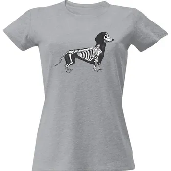 Dámské tričko Tričko s potiskem Jezevčík kostlivec dámské