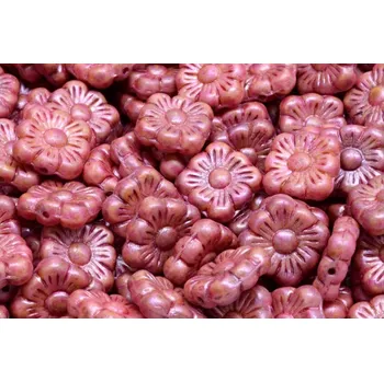 Korálek Korálky čtvercové kytičky 3147 (11x11mm)