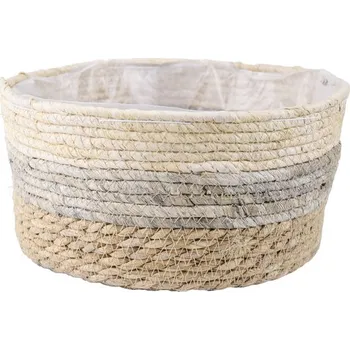 Obal na květináč Obal na květináč Ø 28 x 14 cm přírodní šedý