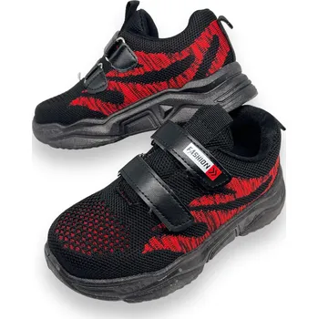 Chlapecké tenisky Fashion Chlapecké černé tenisky na suchý zip 03 Barva: Černá, Velikost: 34