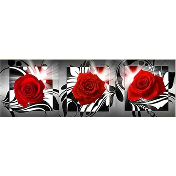 Diamantové malování Diamantové malování - Červené květy růží - č. 639 120x60 cm
