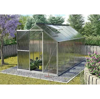 Skleník Zahradní skleník VITAVIA TRITON 7500, polykarbonát 4 mm, stříbrný Varianta: skleník VITAVIA TRITON 7500 PC 4 mm stříbrný LG3694