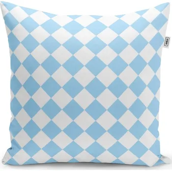 Polštář Sablio Polštář Bílomodré kosočtverce - 40x40 cm