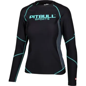 Potápěčské vybavení PitBull West Coast - dámský Rashguard L.S. COMPRESSION černo/tyrkysový XS