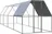Venkovní pozinkovaná klec pro kuřata s přístřeškem plochá střecha, 2 x 8 x 2 m