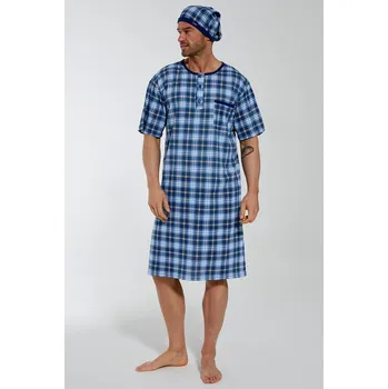 Pánské pyžamo Cornette noční košile pánská 109/13 - jeans, M (Pánská noční košile s krátkým rukávem Cornette 109)