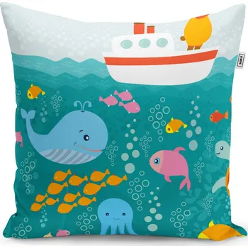 Polštář Sablio Polštář Mořský svět - 40x40 cm
