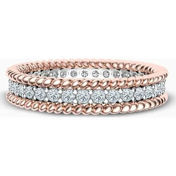 Prsten Korbička Šperky DÁMSKÝ SNUBNÍ PRSTEN PAIR 025 - Diamant SI1/E -bílé zlato/žluté zlato/červené zlato