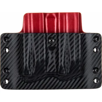 Příslušenství pro sportovní střelbu RH Holsters OWB - Heckler & Koch P30/SFP9 - vnější kydexové pouzdro na 2 zásobníky - plný sweatguard - carbon/červená Umístění pouzdra: Levý bok (pravák)