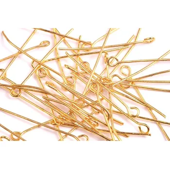 Korálek Ketlovací jehla 30mm zlatá