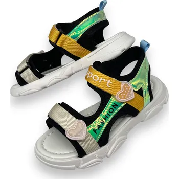 Dívčí sandály Camo Dívčí černé sandály 03 Barva: Černá, Velikost: 34