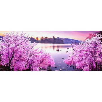 Diamantové malování Diamantové malování - Růžové jezero - č. 66 100 x 50 cm