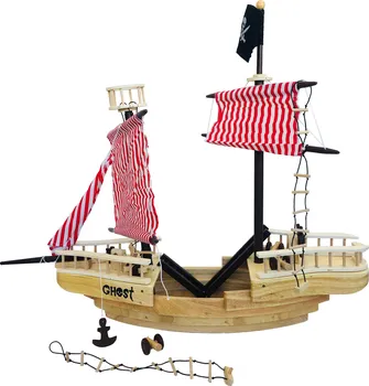 Dřevěná hračka Wooden Toys W03B001 dřevěná pirátská loď