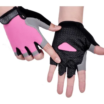 Chránič rukou Protiskluzové poloprstové cyklistické rukavice - Styl 2-růžový,S