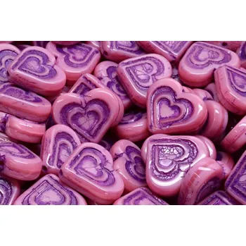 Korálek Korálky srdce v srdci č.2659 (14x16mm)