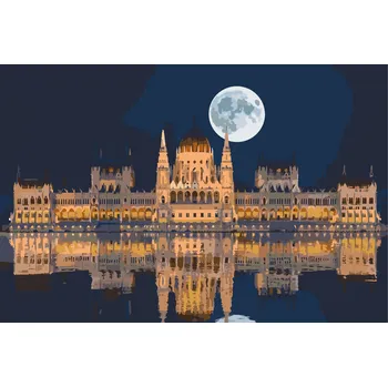 Malování podle čísel - Noc v Budapešti, Maďarsko Velikost: 40x60cm, Rámování: Pouze srolované plátno