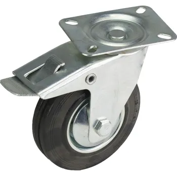 Pojezdové kolečko Kolečko pojezdové, 125mm, otočné+brzda, tvrdá pryž, 100 kg