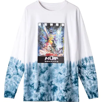 Pánské tričko huf Pánské triko (godzilla) space godzilla tie dye ls tee white