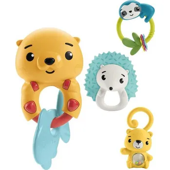 Fisher Price Chrastítko baby zvířátko pro miminko 4 druhy plast