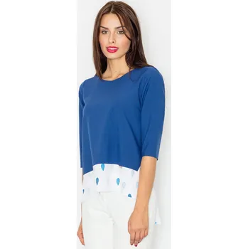 Dámská halenka Volná halenka s 3/4 rukávy M525 FIGL Barva: Tmavě Modrá, Velikost: XL