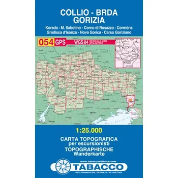 Collio, Brda, Gorizia (Tabacco - 054) - turistická mapa | knihynahory.cz