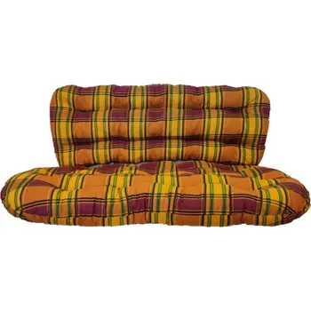 Podsedák Sedák na ratanovou lavici typ Bahama, Paloma - žlutooranžová kostka