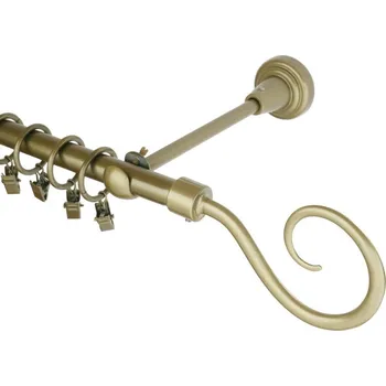 Garnýž kovová 340 cm jednořadá 16 hák zlatá antik