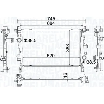 Chladič motoru Chladič, chlazení motoru MAGNETI MARELLI 350214400000