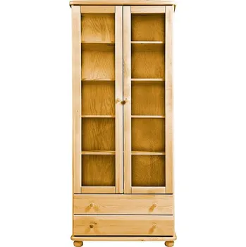 Obývací stěna KLASA-NÁBYTEK.cz Prosklená vitrína V2 - borovice