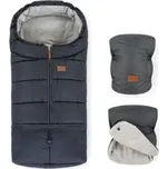 Petite&Mars zimní set fusak Jibot 3v1 + rukavice Jasie - Charcoal Grey