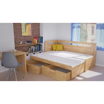 Postel MRAVA, s.r.o. Rozkládací jednolůžko KOMBI výsuv ROZMĚR: 80 x 200 cm - bez bočních čel