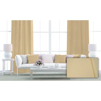 Závěs Bydlimekrasne.cz Hotový závěs s řasící páskou 100% blackout 135x270 cm béžový