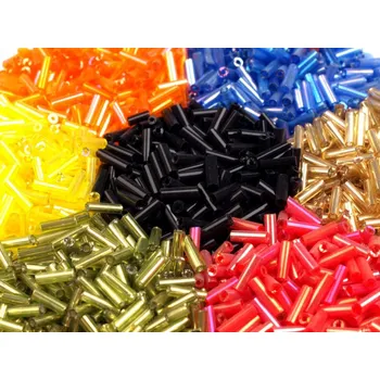 Dětské navlékací korálky Bižuterní korálky - tyčky - sáček 25g tmavě ocelové 7mm