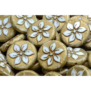 Korálek Ploškovaná kytička 18x18 mm č. 17