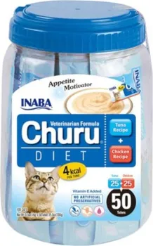Pamlsek pro kočku Inaba Churu Cat Vet Diet Purée Tuna/Chicken Variety 50x 14 g