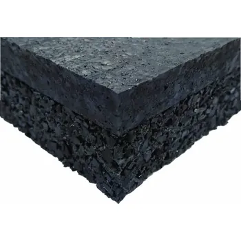 Černá gumová modulová puzzle dlažba (roh) FLOMA Sandwich - 100 x 100 x 2,8 cm