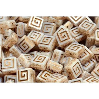 Korálek Ploškovaný keltský čtvereček 9x9 mm č. 6