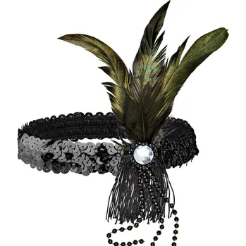 Karnevalový doplněk Čelenka - Charleston s peřím