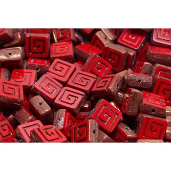 Korálek Ploškovaný keltský čtvereček 9x9 mm č. 11