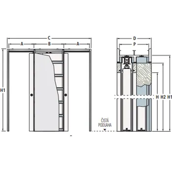 Stavební pouzdro ECLISSE ČR Stavební pouzdro ZÁKRYT do sádrokartonu 900+900mm