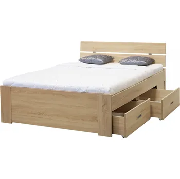 Postel Nábytek Mikulík Zvýšené fran. lůžko AMÉLIE s 1 zvýšeným čelem ROZMĚR: (š/v/d) 146 x 88 x 205 cm