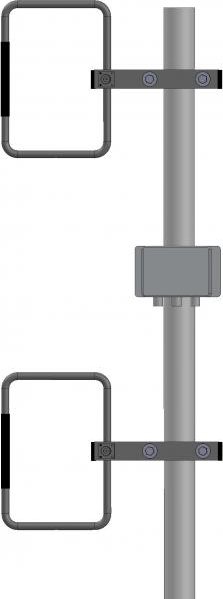 DCom Anténa sestava 2xZZ401L + sdružovač + kabeláž + držáky + stožár - (nad sebou)