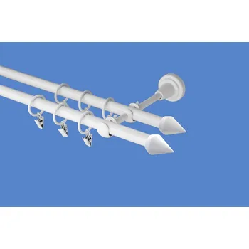 Garnýž Garnýž kovová 380 cm dvouřadá - dvojitá 16 Hrot double bílá