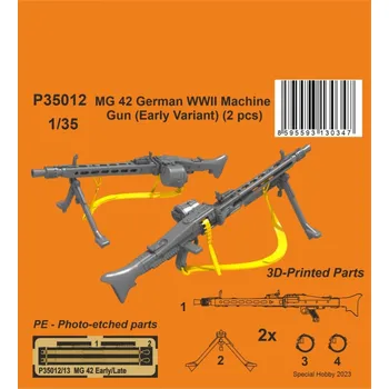 Plastikový model CMK 1/35 MG 42 German WWII Machine Gun Early (2 pcs.)