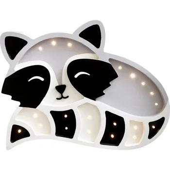 Dětské svítidlo Peekaboo Šedá dřevěná dětská LED lampa Mýval 37 cm