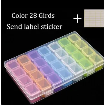 Diamantové malování Čína Diamantové malování - Úložný box na kamínky Varianta: barevný box, 28 barev