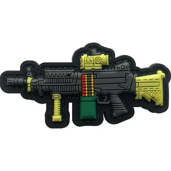 Nášivka 3D PVC velcro nášivka s motivem zbraně MACHINEGUN 2